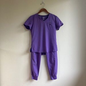 KOI Scrub Set Purple Size XS Jogger Bottoms